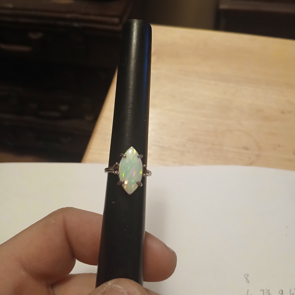 Elegant Opal Ring in Sterling Silver Setting